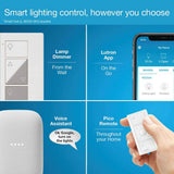 Lutron Caseta Smart Lighting Lamp Dimmer for Table Lamps, 100W LED Bulbs (PD-3PCL-WH)