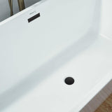 Vanity Art 67 in. Acrylic Flatbottom Freestanding Bathtub in White/Matte Black