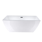 Vanity Art 67 in. Acrylic Flatbottom Freestanding Bathtub in White/Matte Black