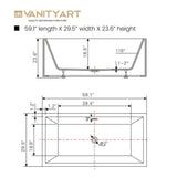 Vanity Art Talence 59 in. Acrylic Flatbottom Freestanding Bathtub in White/Oil Rubbed Bronze