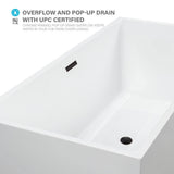 Vanity Art Talence 59 in. Acrylic Flatbottom Freestanding Bathtub in White/Oil Rubbed Bronze