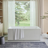 Vanity Art Talence 59 in. Acrylic Flatbottom Freestanding Bathtub in White/Oil Rubbed Bronze