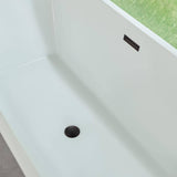 Vanity Art Nantes 67 in. x 30 in. Acrylic Freestanding Soaking Bathtub with Center Drain in White/Oil Rubbed Bronze