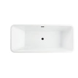 Vanity Art Nantes 67 in. x 30 in. Acrylic Freestanding Soaking Bathtub with Center Drain in White/Oil Rubbed Bronze
