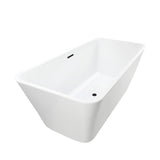 Vanity Art Nantes 67 in. x 30 in. Acrylic Freestanding Soaking Bathtub with Center Drain in White/Oil Rubbed Bronze