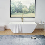 Vanity Art 67 in. Acrylic Flatbottom Freestanding Bathtub in White/Oil Rubbed Bronze
