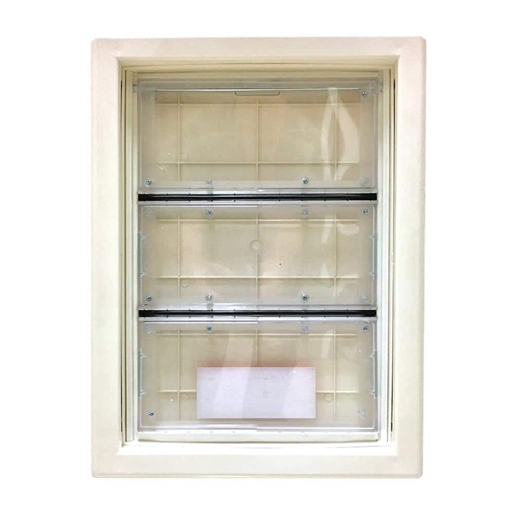 Steves & Sons 36 in. x 80 in. Reliant Series Clear Mini-Blind RHIS White Primed Fiberglass Prehung Front Door with Extra Large Pet Door
