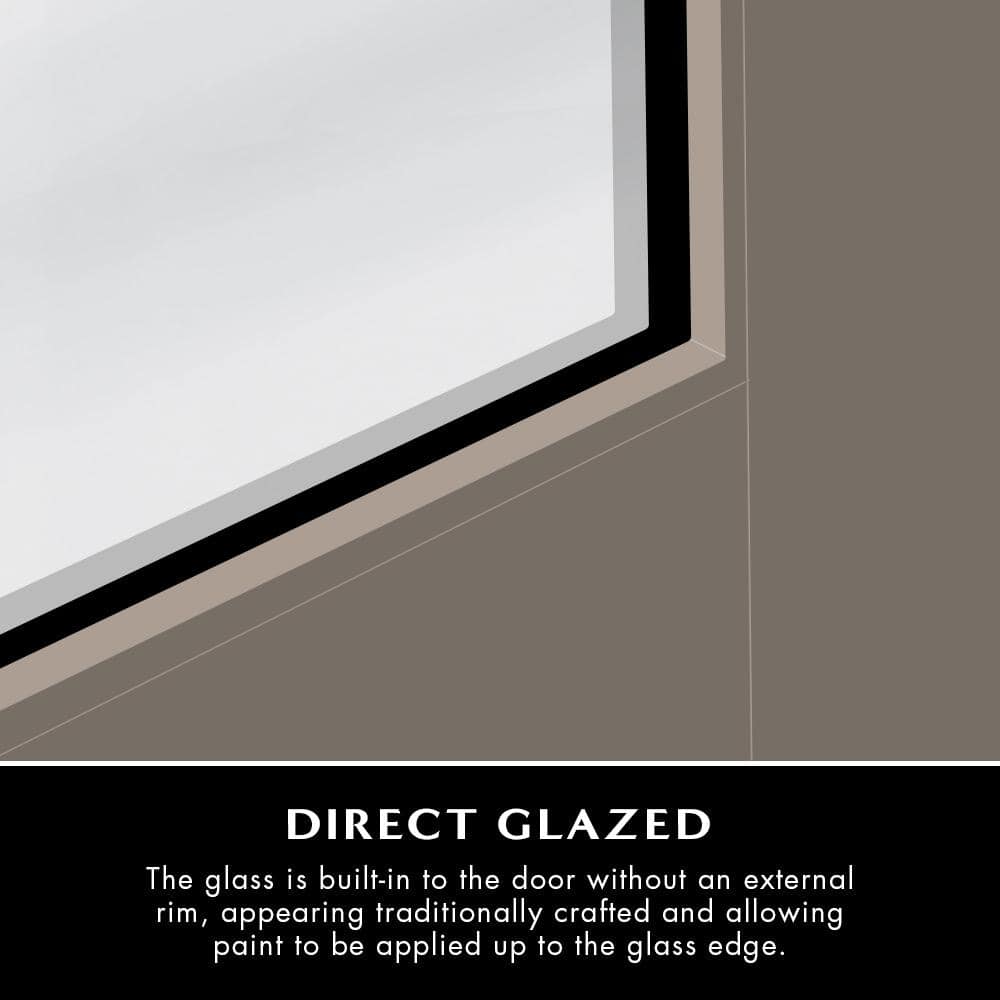 Steves & Sons 32 in. x 80 in. Legacy 3 Lite Toplite Clear Glass Left Hand Inswing White Primed Fiberglass Prehung Front Door