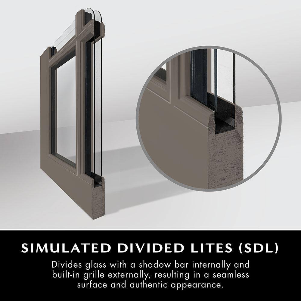 Steves & Sons 32 in. x 80 in. Legacy Series 6 Lite 3/4 Lite Clear Glass Left-Hand Inswing White Primed Fiberglass Prehung Front Door