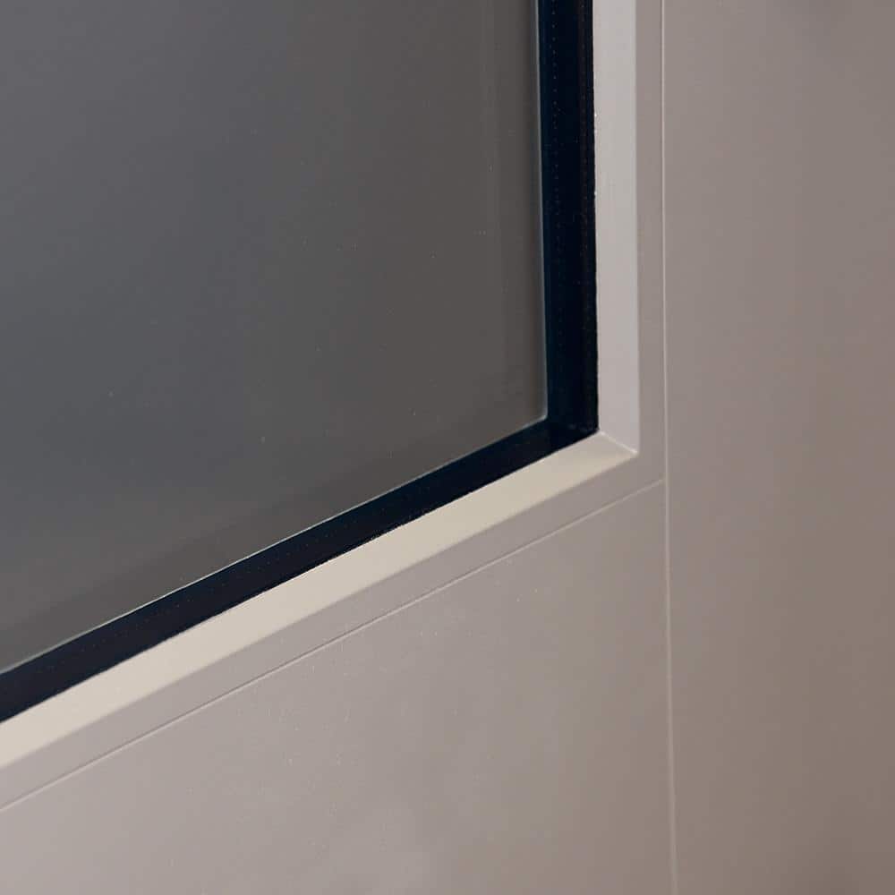 Steves & Sons 32 in. x 80 in. Legacy Full Lite Clear Glass Left-Hand Inswing White Primed Fiberglass Prehung Front Door
