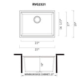 Ruvati Epirock 25 in. Undermount Laundry Sink with Accessories