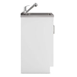 Simpli Home Kyle Transitional 24 in. Wall Mount Laundry Sink with Cabinet Faucet and Stainless Steel Sink in White