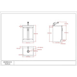 Simpli Home Kyle Transitional 24 in. Wall Mount Laundry Sink with Cabinet Faucet and Stainless Steel Sink in White