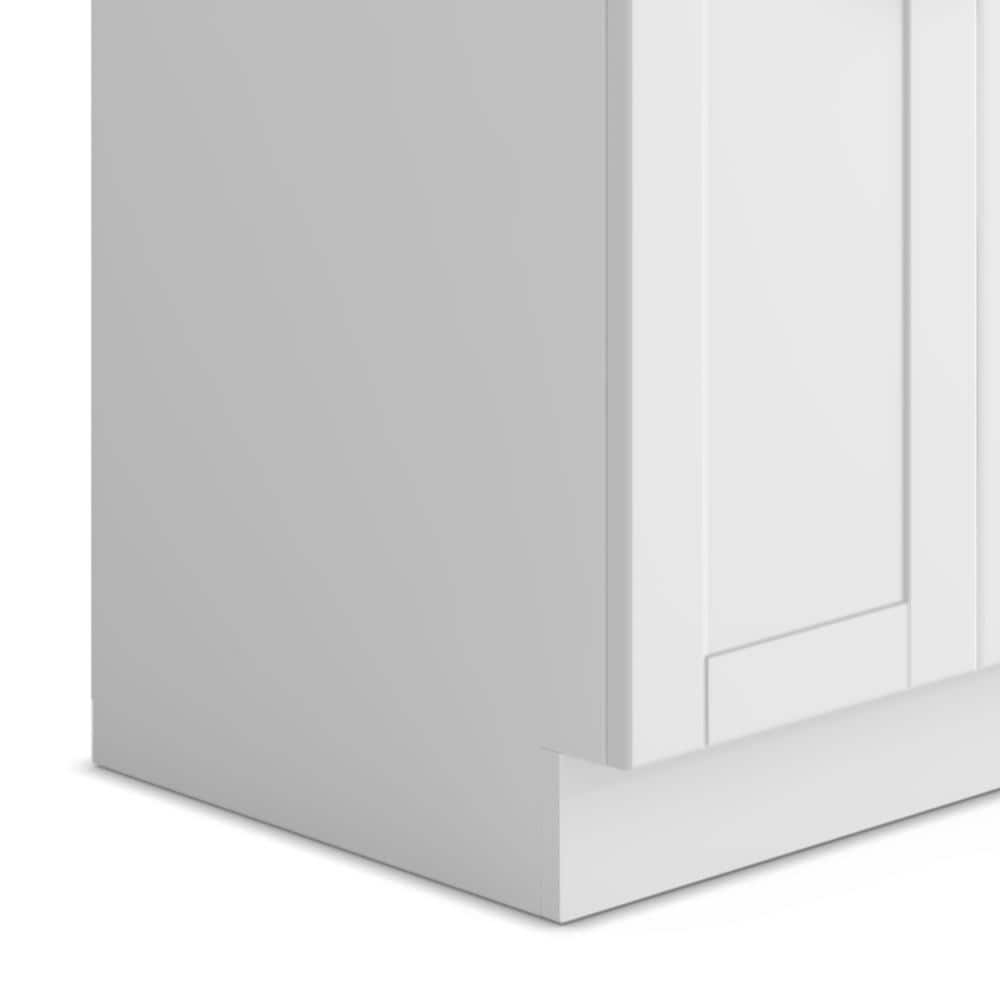 Simpli Home Kyle Transitional 24 in. Wall Mount Laundry Sink with Cabinet Faucet and Stainless Steel Sink in White