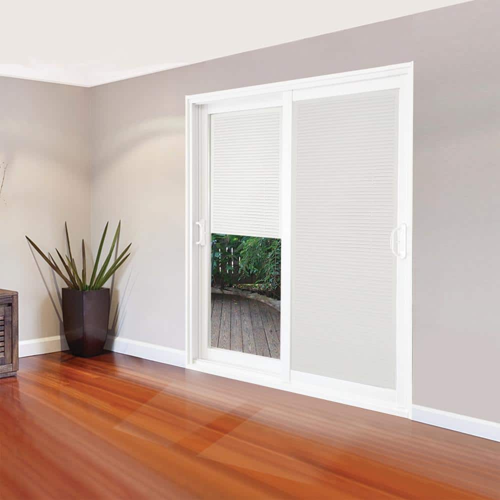 72 in. x 80 in. Double Sliding Patio Door with Internal Mini Blinds