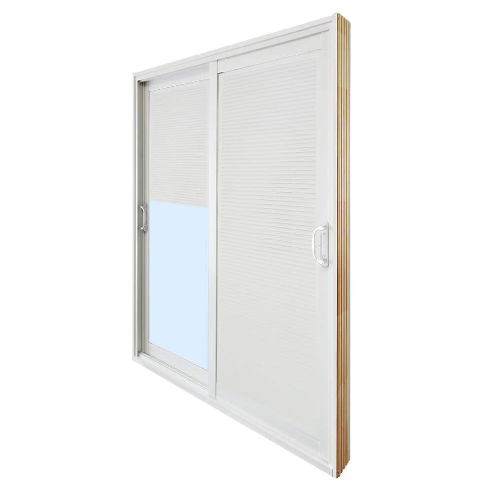 72 in. x 80 in. Double Sliding Patio Door with Internal Mini Blinds
