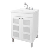 TEHILA 18 Gallon Thermoplastic Drop-in Laundry Sink with Cabinet, Faucet & Soap Dispenser