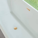 Vanity Art Nantes 67 in. x 30 in. Acrylic Freestanding Soaking Bathtub with Center Drain in White/Titanium Gold