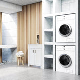Transolid All-in-One 24.4 in x 22 in Acrylic Drop-In Laundry Sink and Cabinet with Faucet in White
