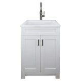 Transolid All-in-One 24.4 in x 22 in Acrylic Drop-In Laundry Sink and Cabinet with Faucet in White