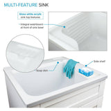 Transolid All-in-One 24.4 in x 22 in Acrylic Drop-In Laundry Sink and Cabinet with Faucet in White