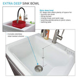 Transolid All-in-One 24.4 in x 22 in Acrylic Drop-In Laundry Sink and Cabinet with Faucet in White