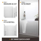 Universal Tubs Rampart 3.9 ft. Walk-in Whirlpool and Air Bathtub with 4 in. Tile Easy Up Adhesive Wall Surround, Right Drain, White