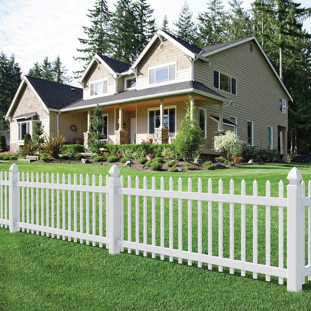 Veranda Chelsea 3 ft. x 8 ft. White Vinyl Spaced Picket Fence Panel – Super  Arbor, image size:1000x1000