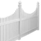 Veranda Chatham 4 ft. x 8 ft. White Vinyl Scalloped Top Picket Fence Panel