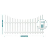 Veranda Chatham 4 ft. x 8 ft. White Vinyl Scalloped Top Picket Fence Panel
