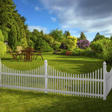 Veranda Chatham 4 ft. x 8 ft. White Vinyl Scalloped Top Picket Fence Panel