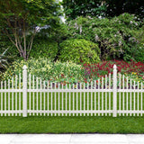 Veranda Chatham 4 ft. x 8 ft. White Vinyl Scalloped Top Picket Fence Panel