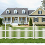 Veranda Chatham 4 ft. x 8 ft. White Vinyl Scalloped Top Picket Fence Panel