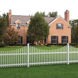 Veranda Chatham 4 ft. x 8 ft. White Vinyl Scalloped Top Picket Fence Panel