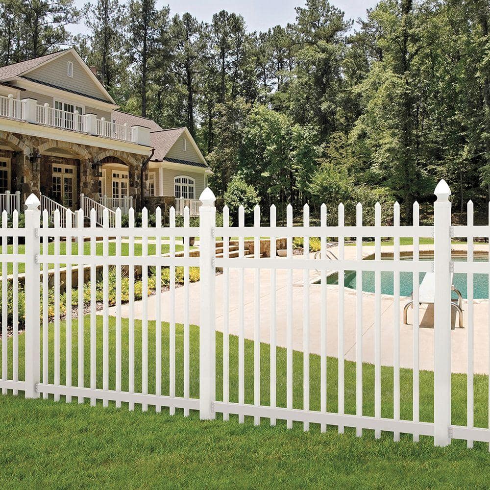 Veranda Manchester 6 ft. H x 6 ft. W White Vinyl Spaced Picket Fence P –  Super Arbor, image size:1000x1000