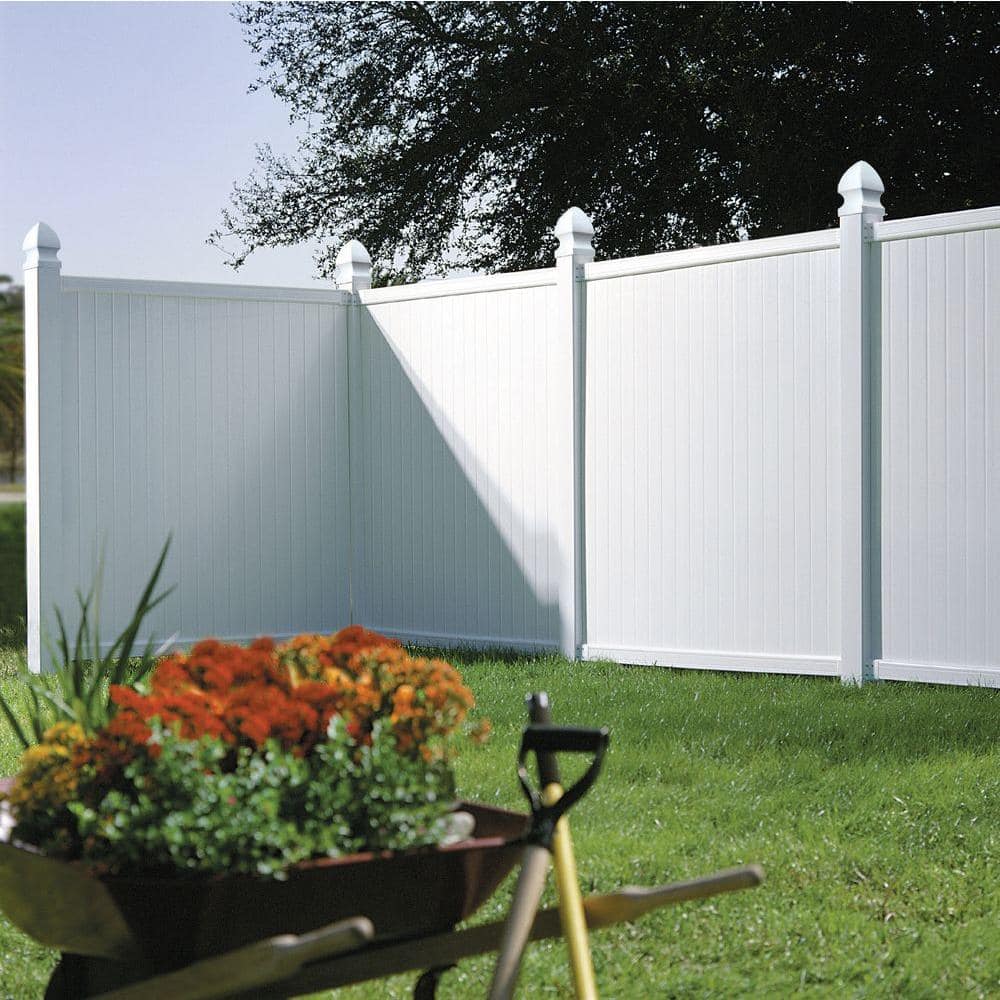 Veranda Somerset 6 ft. x 6 ft. White Vinyl Privacy Fence Panel