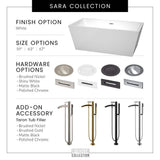 Wyndham Collection Sara 63 in. Acrylic Freestanding Bathtub with Matte Black Trim