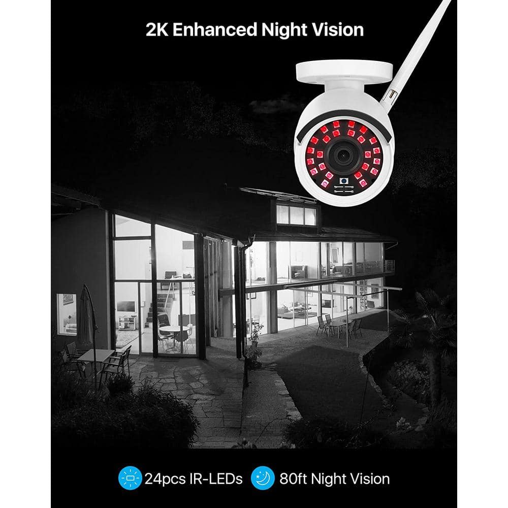 ZOSI 3MP 2K Wireless Security IP Camera – Outdoor WiFi PIR Motion Detection – Add-On For ZR08JP/ZR08LL