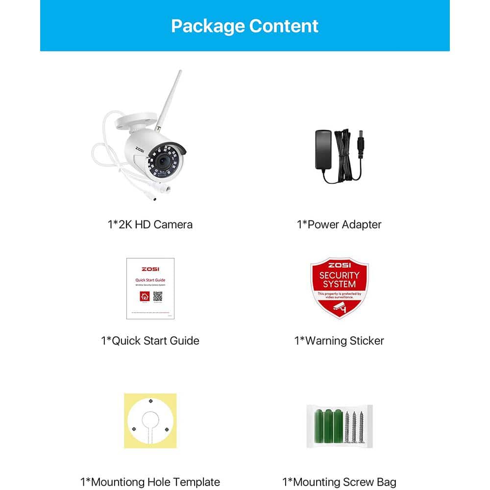 ZOSI ZG2323M Add-on Camera 3MP Wireless Outdoor IP Home Security