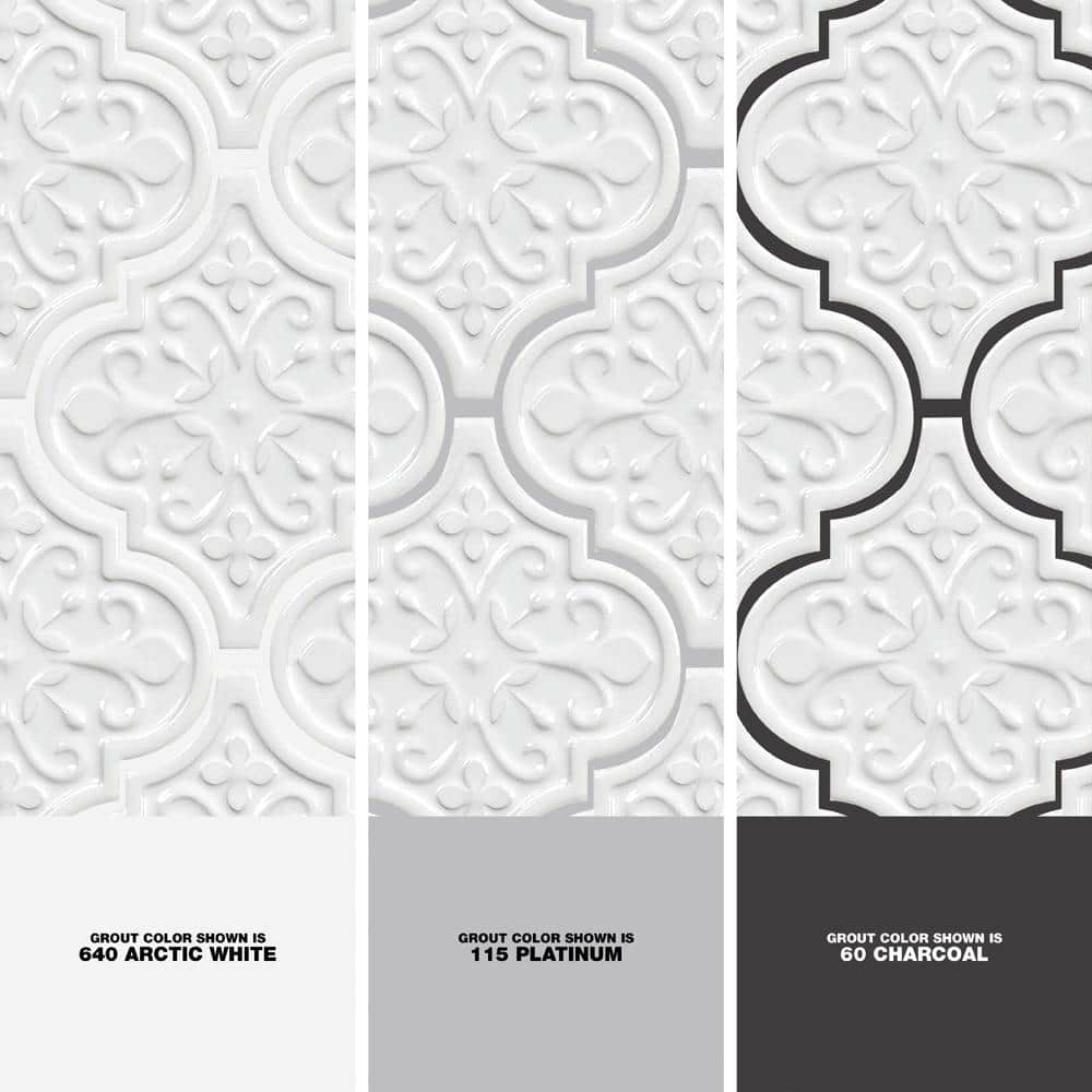 Ivy Hill Tile Vintage Florid Lantern White 6-1/4 in. x 7-1/4 in