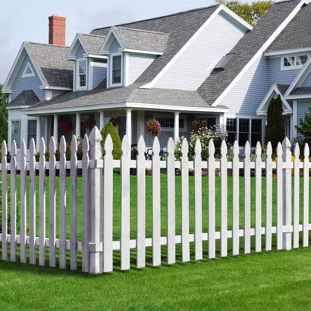 Outdoor Essentials 3-1/2 ft. x 8 ft. Cedar French Gothic Primed Fence Panel