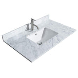 Wyndham Collection 36 in. Marble Vanity Top with White Basin and Backsplash