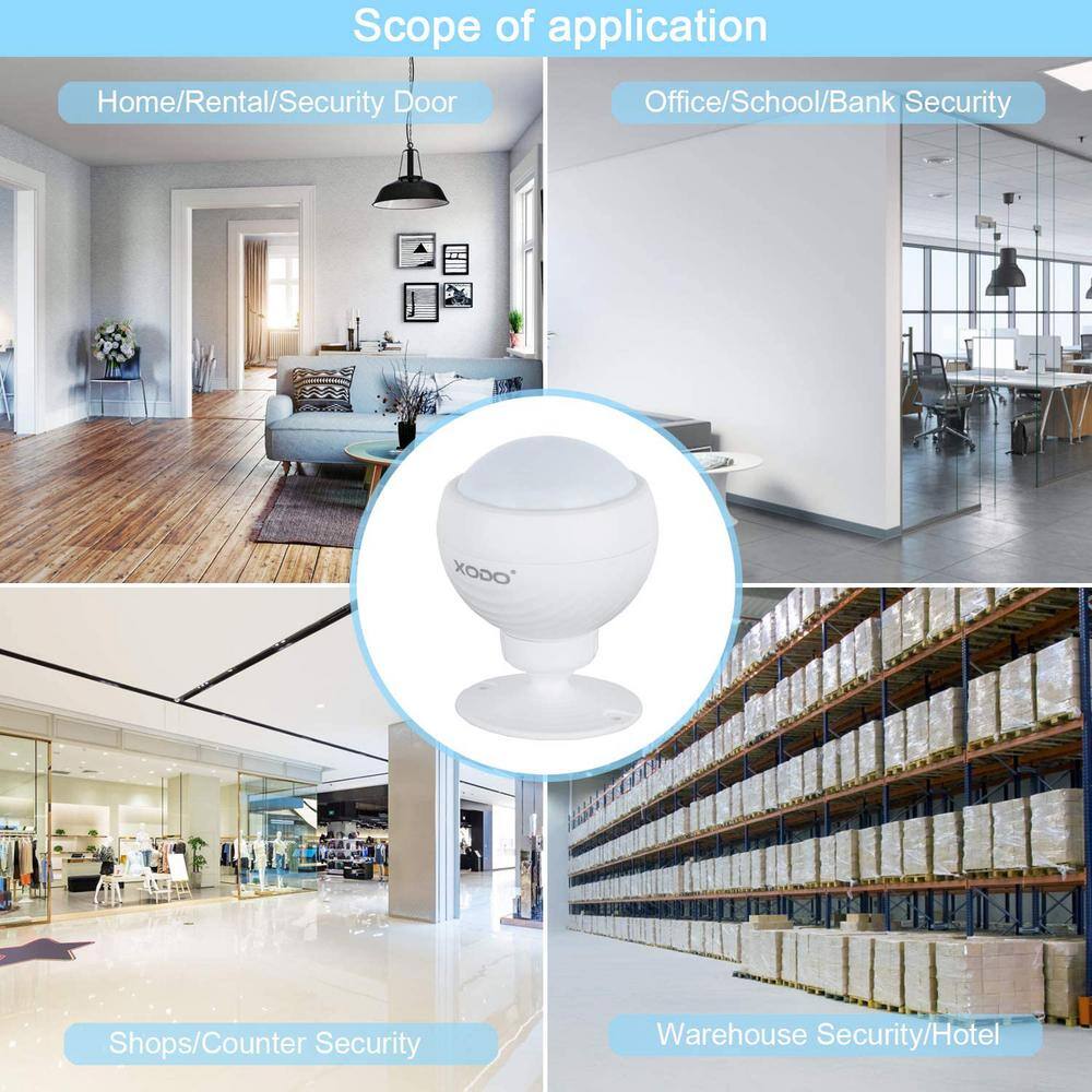 Xodo Wi-Fi Smart Wireless Security Door Sensor Wireless Home Security Sensor Alarm (2-Pack)