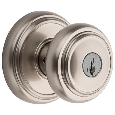 Prestige Alcott Satin Nickel Entry Door Knob Featuring SmartKey Security - Super Arbor