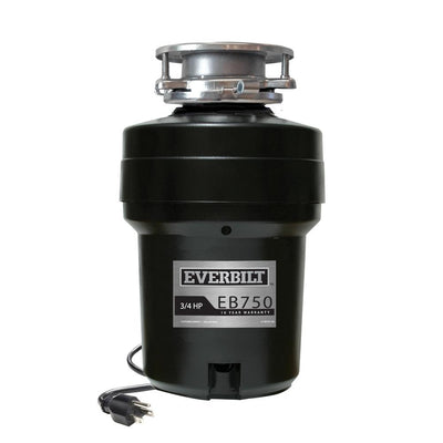 Everbilt 3/4 HP Continuous Feed Garbage Disposal with Stainless Steel Sink Flange and Attached Power Cord - Super Arbor