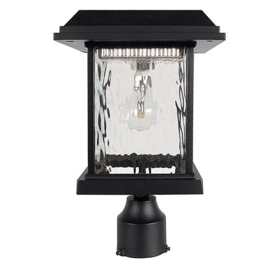 Aspen Outdoor Black Integrated LED Post Light with 3 in. Fitter and GS Solar LED Light Bulb - Super Arbor