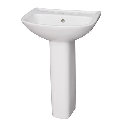 Barclay Products Lara 510 Pedestal Combo Bathroom Sink in White - Super Arbor