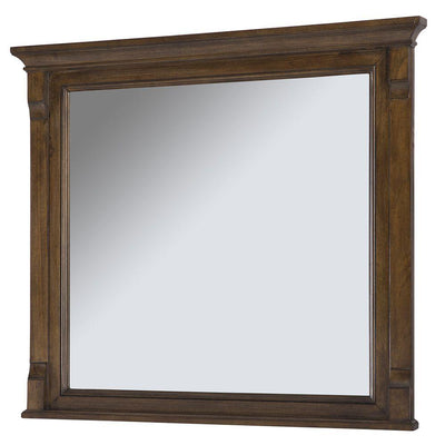 36 in. W x 32 in. H Framed Rectangular Beveled Edge Bathroom Vanity Mirror in Walnut - Super Arbor