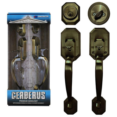 Cerberus Antique Bronze Finish Entry Door Handleset - Super Arbor