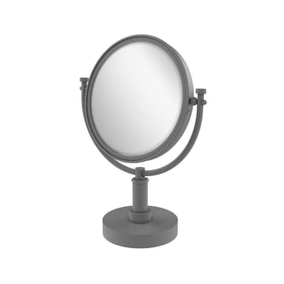 Allied Brass 8-in x 15-in Matte Gray Double-Sided Magnifying Countertop Vanity Mirror